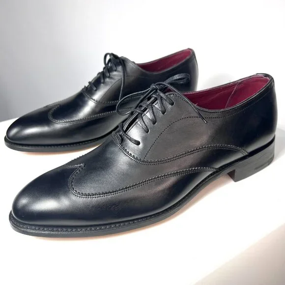 CHARLES TYRWHITT Wing-tip, Back Leather Oxford shoes EU8 1/2 US9 Made in England